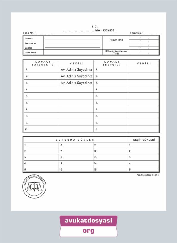 Avukat İcra Dosyası 60